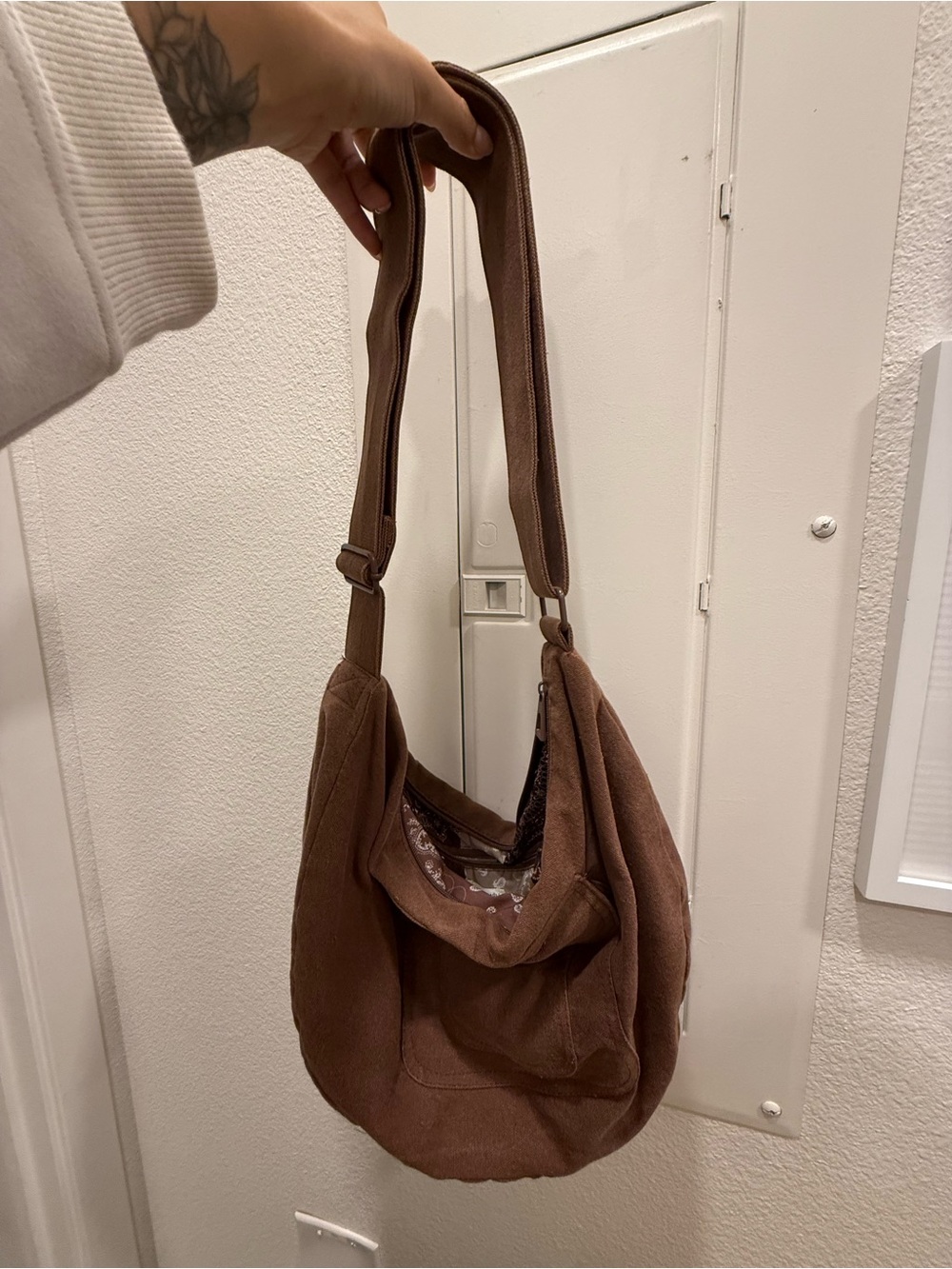 American Eagle Brown Canvas Hobo Shoulder Bag